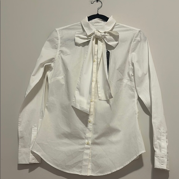 Banana Republic size 4 womanWhite Blouse with Bow Detail - Picture 3 of 8